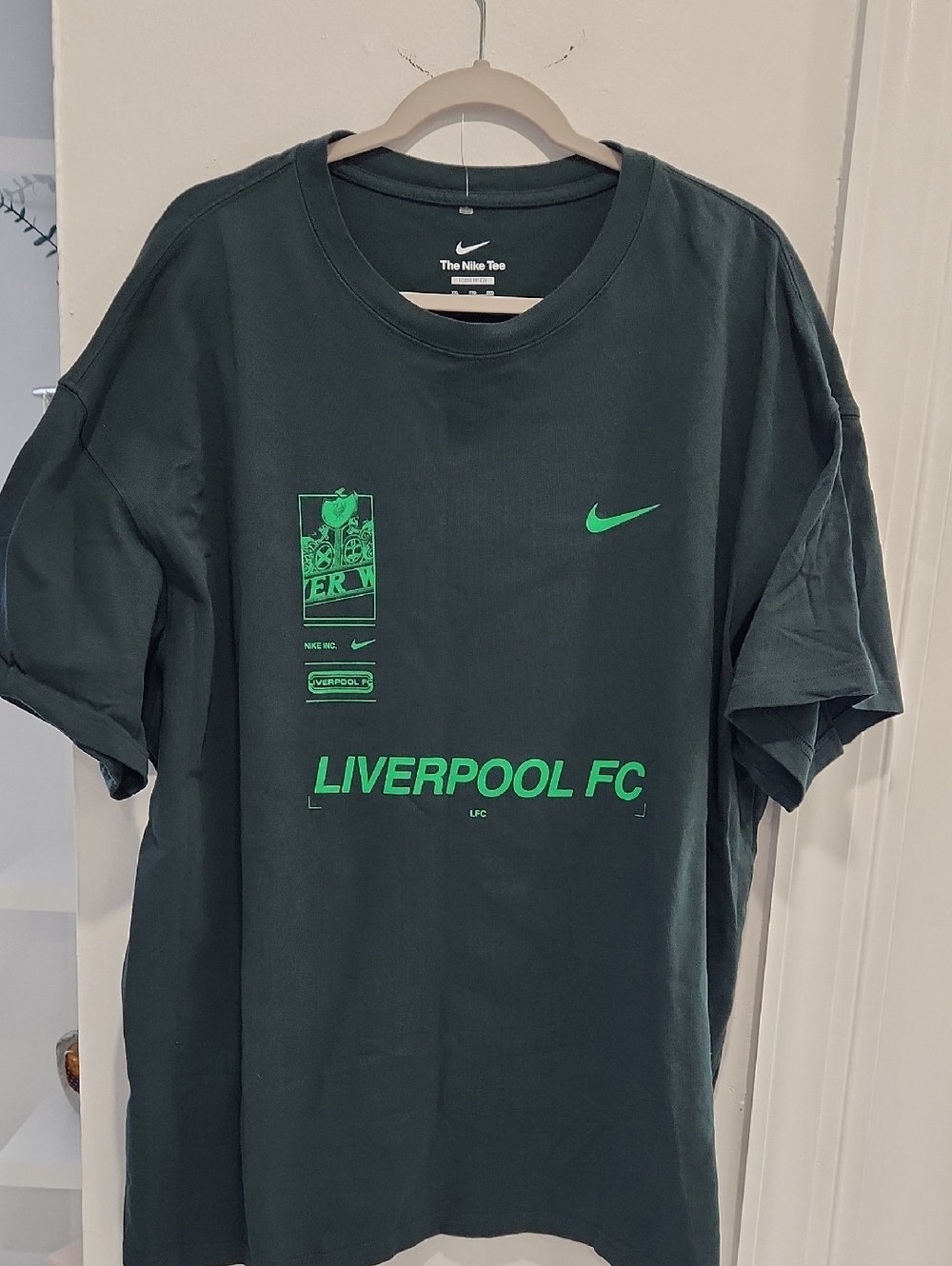 Nike Green Loose Fit Crew Tee with White Logo
